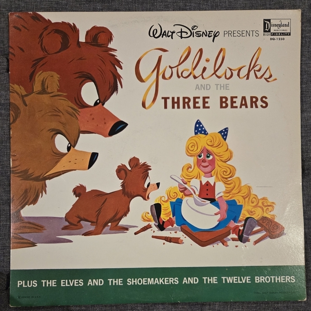 Walt Disney Vintage Vinyl 1963 Goldilocks and the three bears